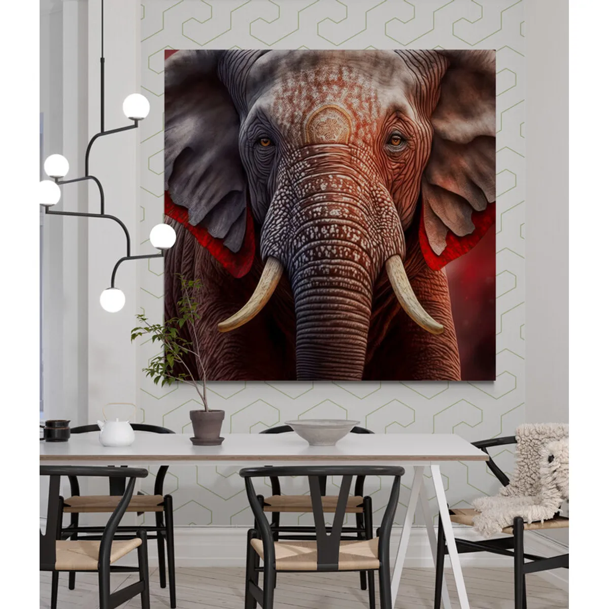 TAYRONA STORE - Cuadro En Lienzo Para Comedor Elefantes 214 60x60cm.