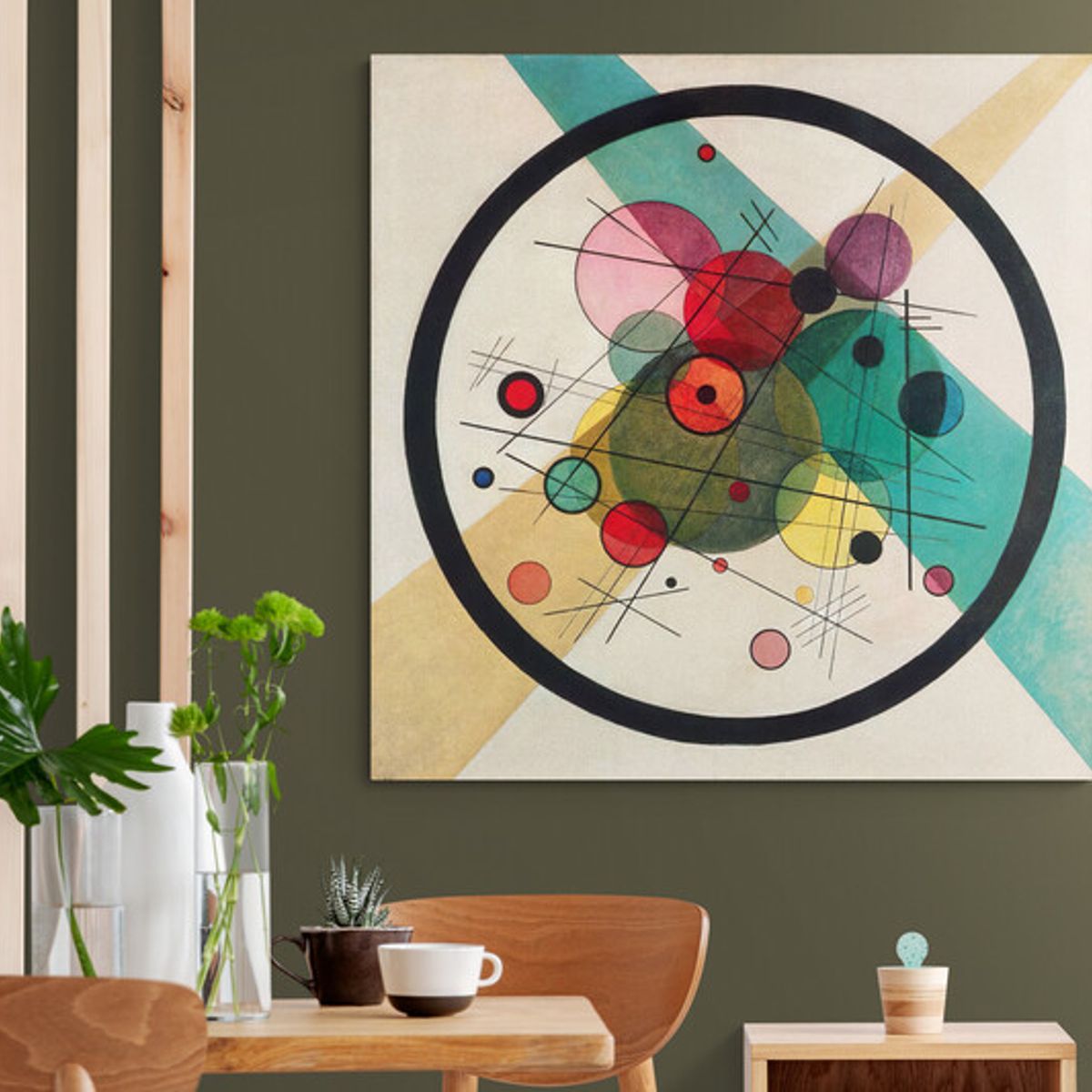 TAYRONA STORE - Cuadro Lienzo Para Comedor Estilo Vasili Kandinski 013 50x50cm