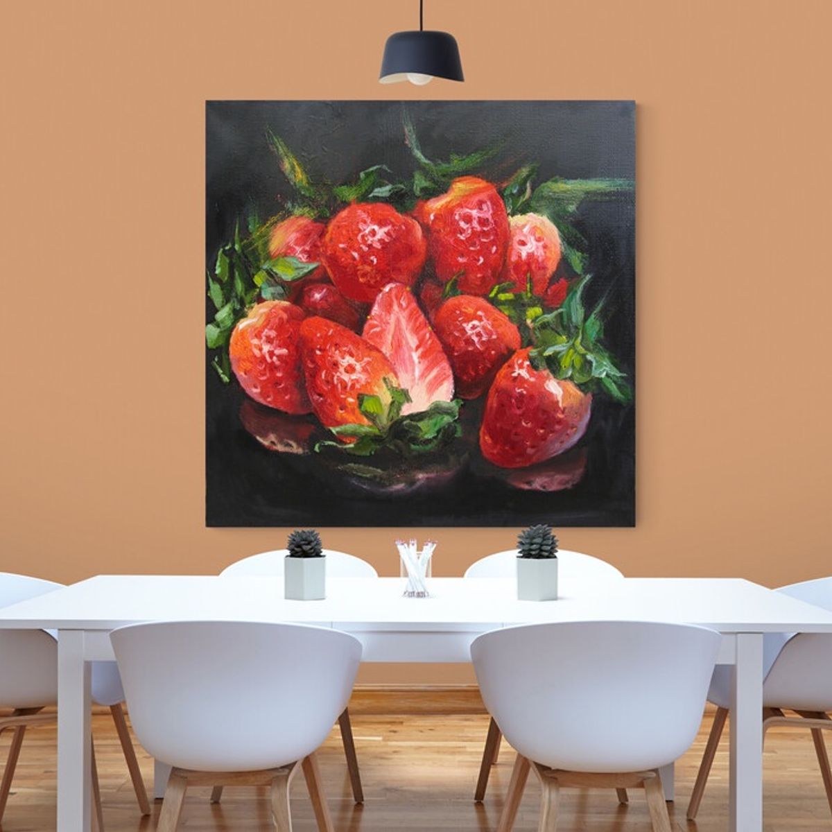TAYRONA STORE - Cuadro En Lienzo Para Comedor Fresas Bodegon Frutas 229 50x50cm