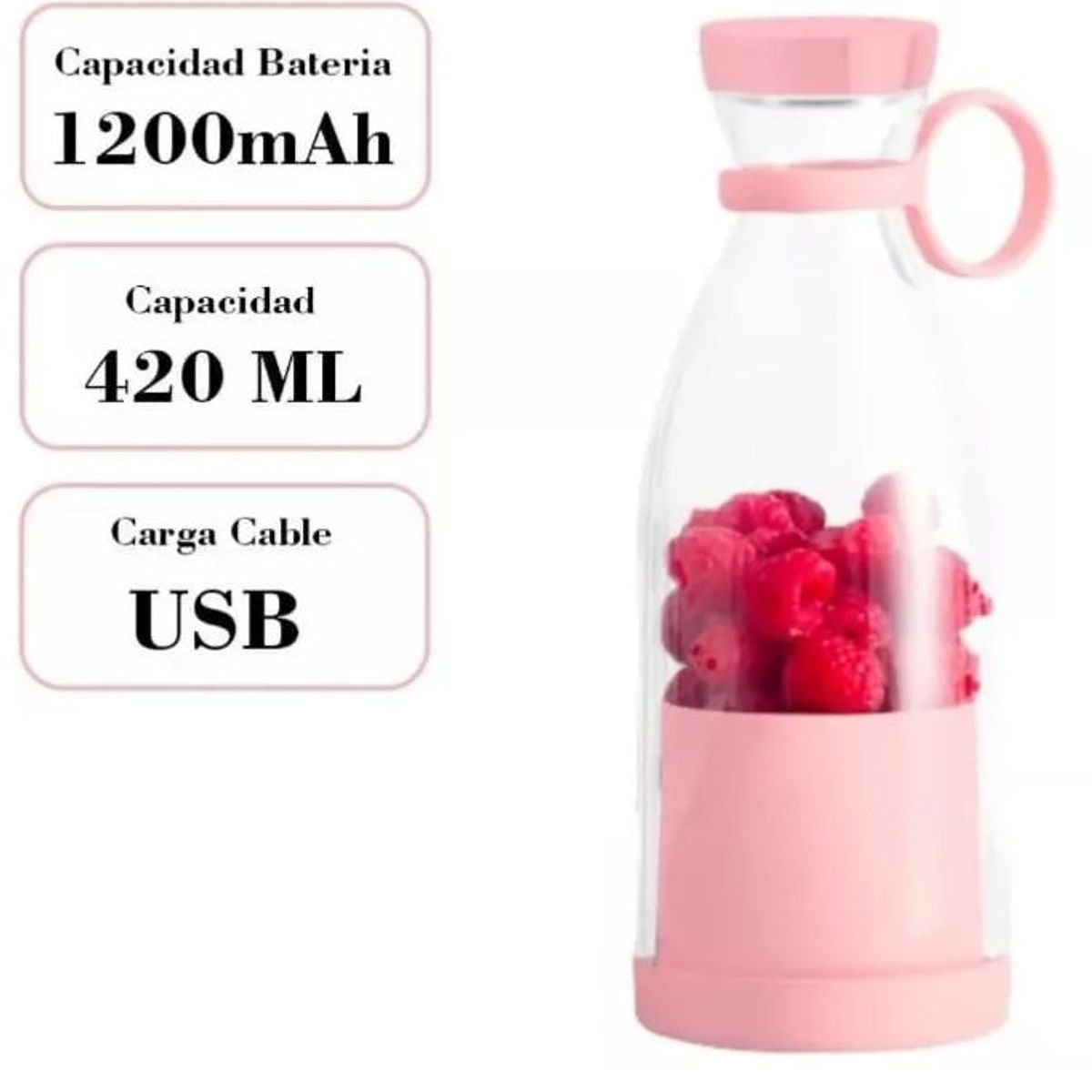 GENERICO - Botella Licuadora Juguera Portatil Recargable Usb
