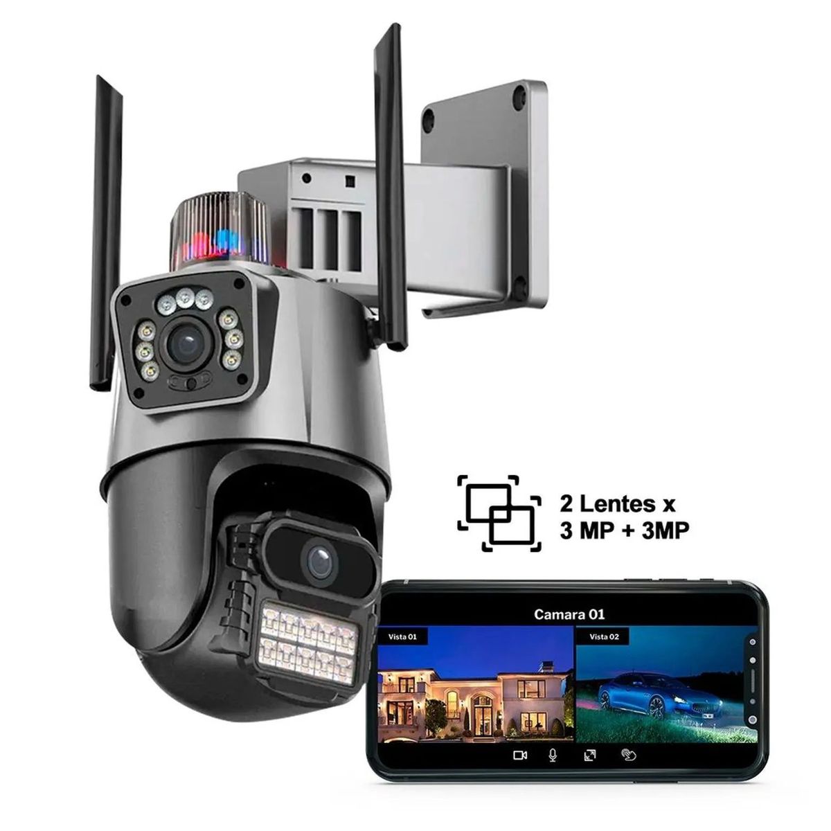 GENERAL - Cámara Seguridad WiFi HA-P11 Doble Lente Vision Nocturna