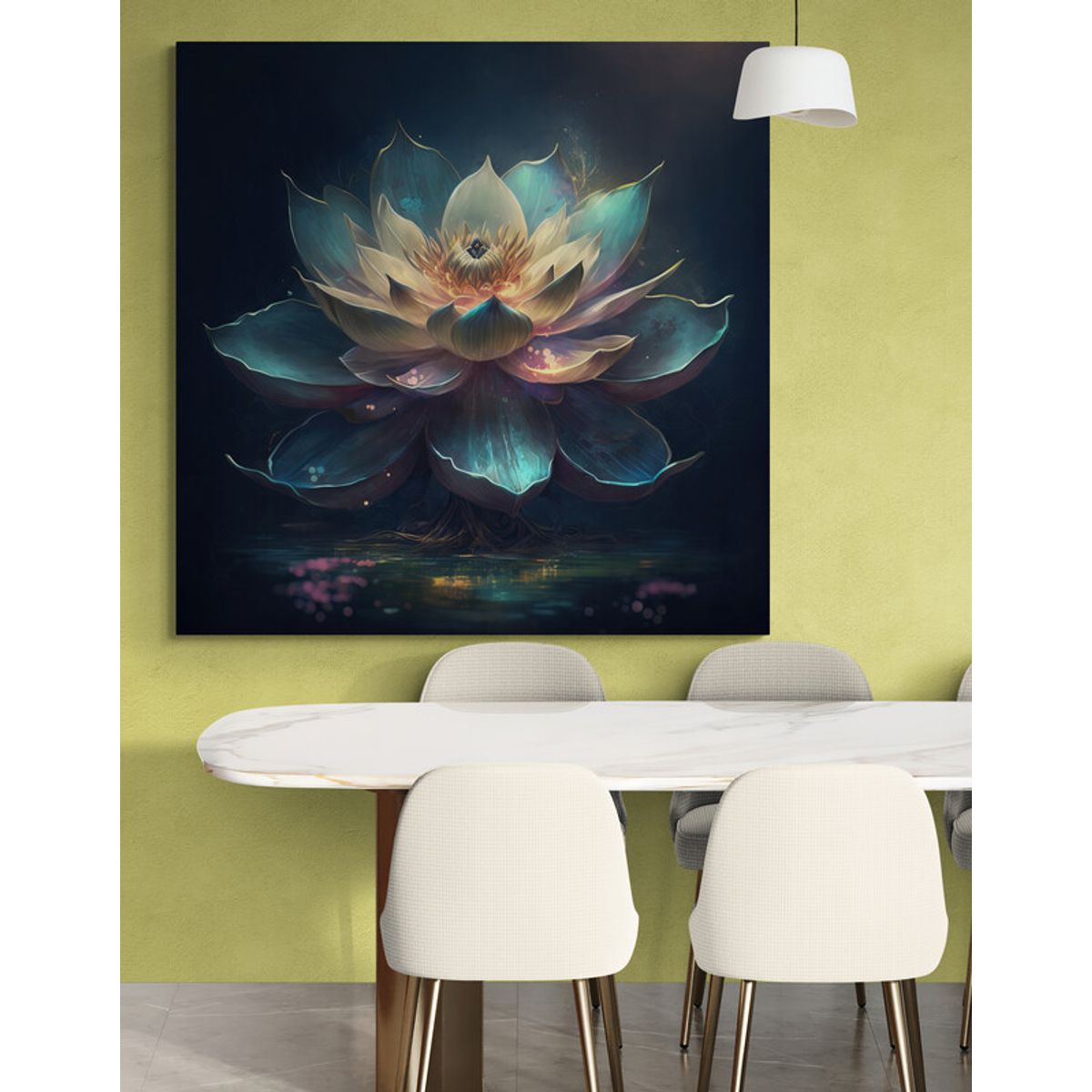 TAYRONA STORE - Cuadro En Lienzo Para Comedor Flor De Loto 076 60x60cm