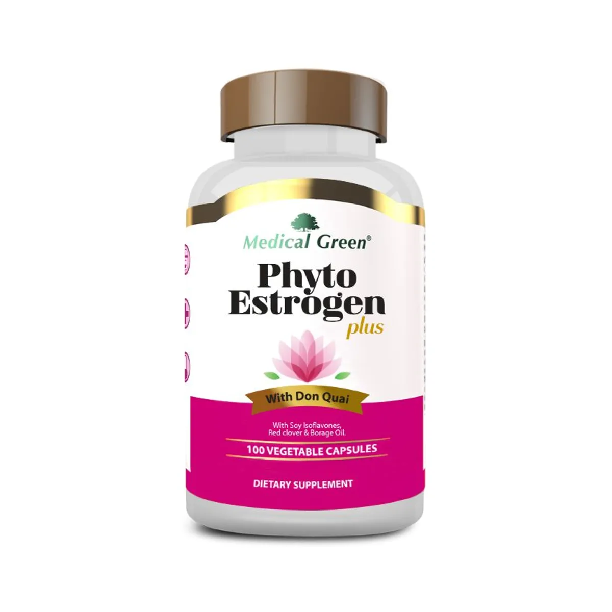 MEDICAL GREEN - Phyto Estrogen 100 Capsulas Vegetales- Isoflavonas de Soya