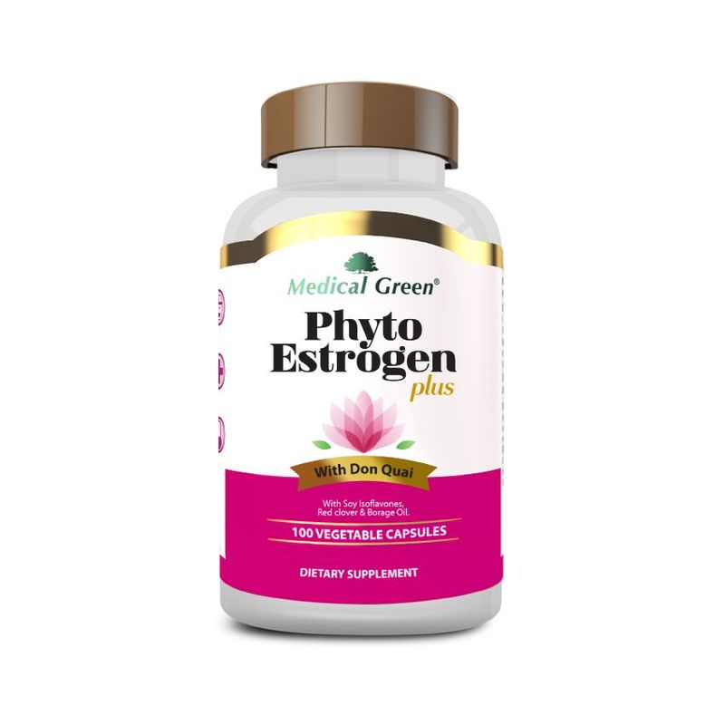 MEDICAL GREEN - Phyto Estrogen 100 Capsulas Vegetales- Isoflavonas de Soya