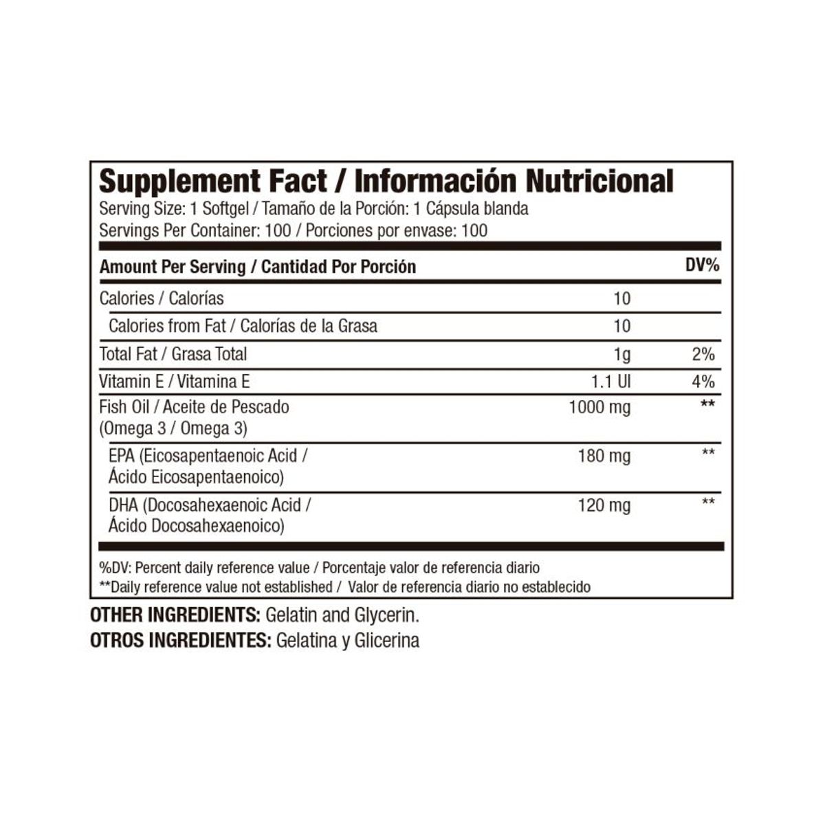 MEDICAL GREEN - Omega 3 EPA Y DHA 1000 Mg 100 Softgels