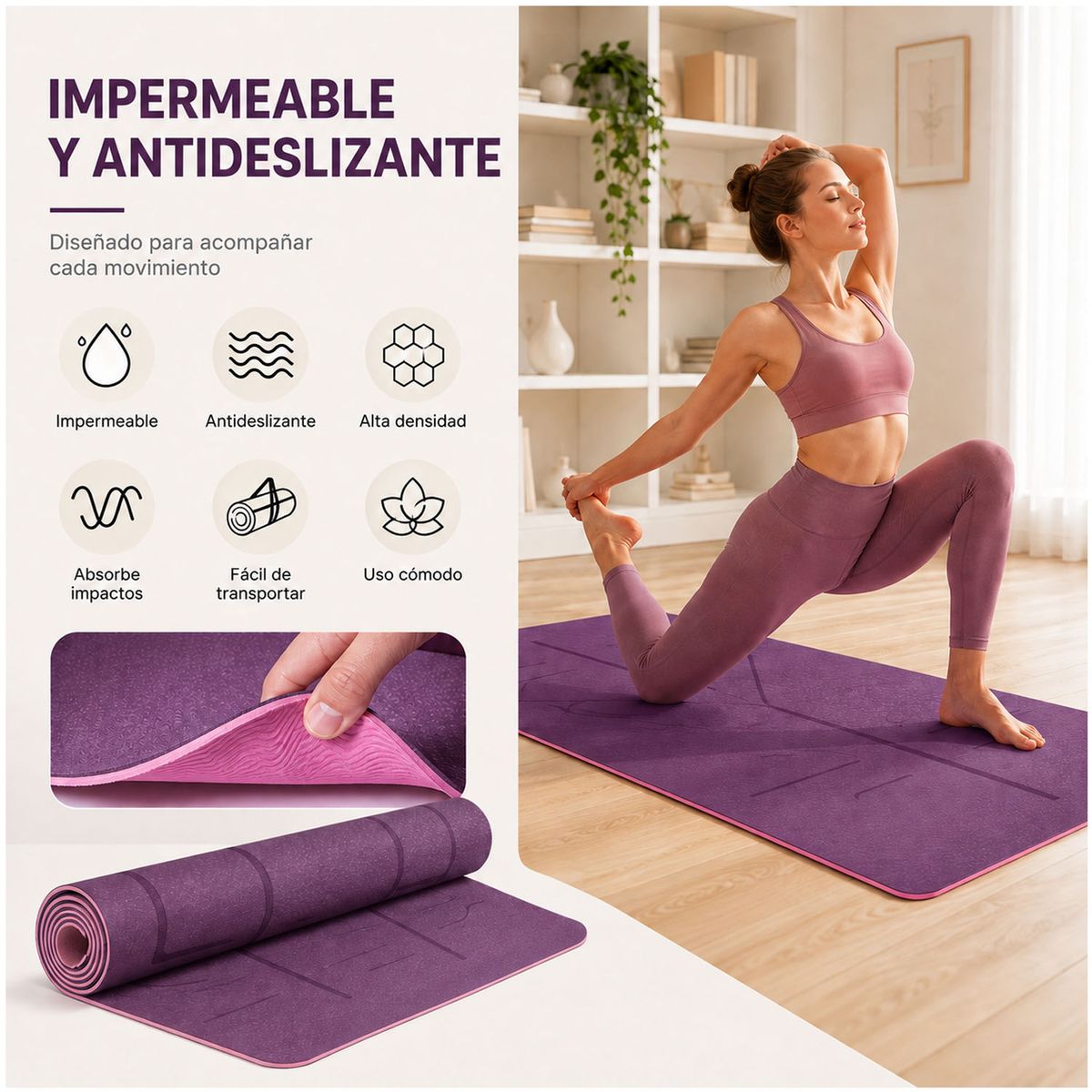 ONE PIXEL - Tapete Colchoneta Mat para Ejecicios De Yoga y Pilates One Pixel Antideslizante de 8mm de Grosor