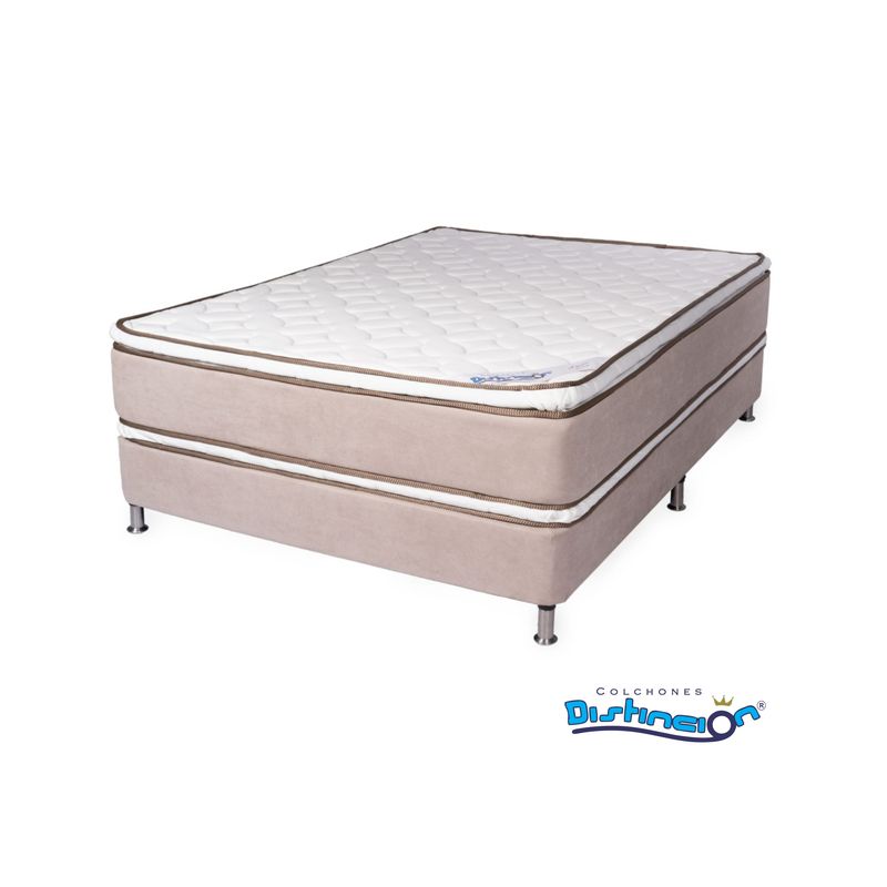 GENERICO - COMBO COLCHON ORO DOBLE PILLOW 100X190X33 + BASECAMA 100X190X29
