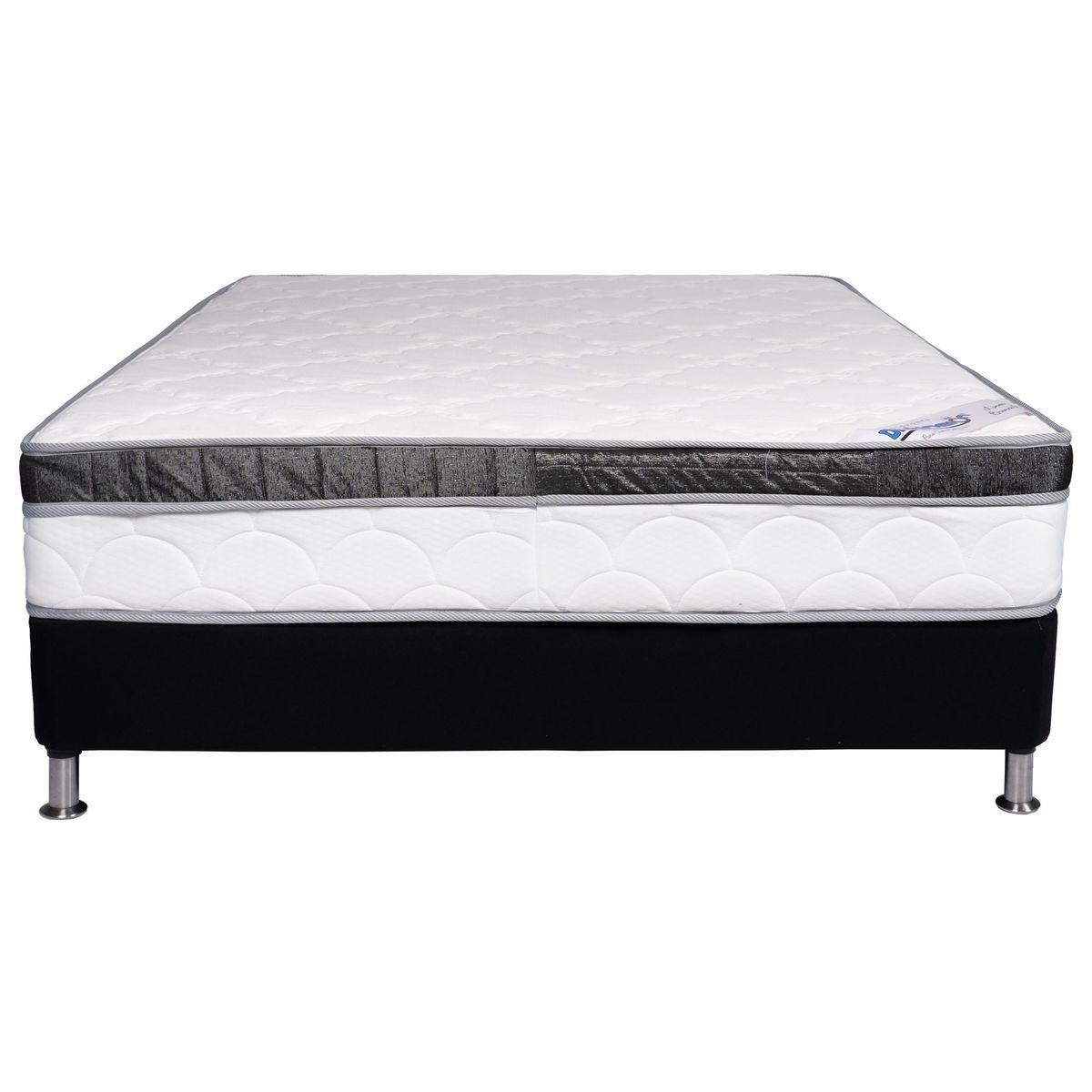 COLCHONES DISTINCION - COMBO COLCHON RESORTADO BRONCE PLUS 140X190X24 + BASECAMA 140X190X29