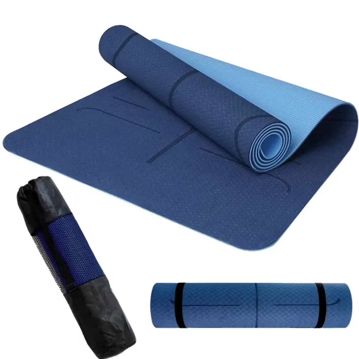 ONE PIXEL - Mat Yoga Colchoneta Tapete Ejercicio 6mm Bolso  Azul
