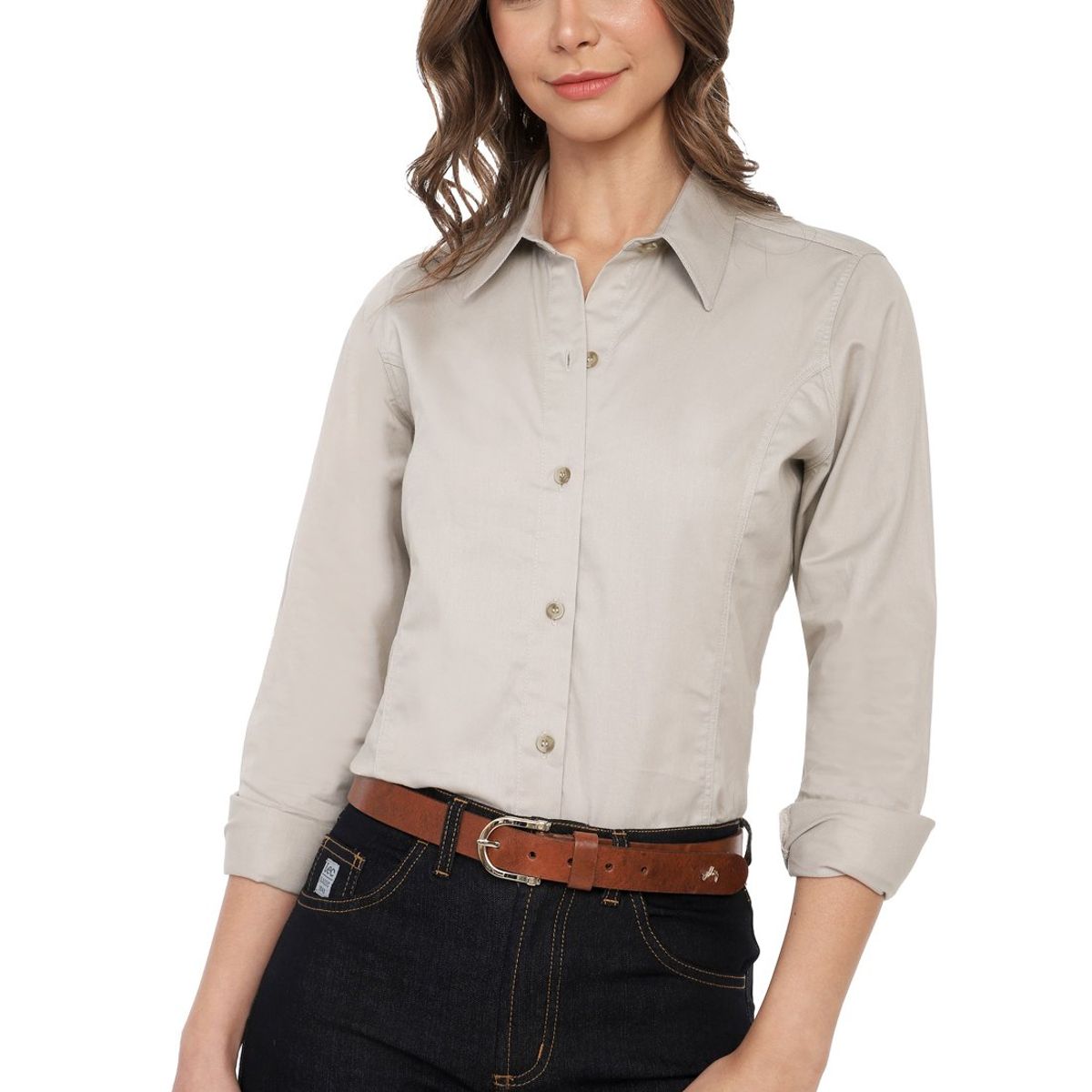 LEC LEE - Blusa manga larga basic fem Lec Lee para mujer - Pumis.-