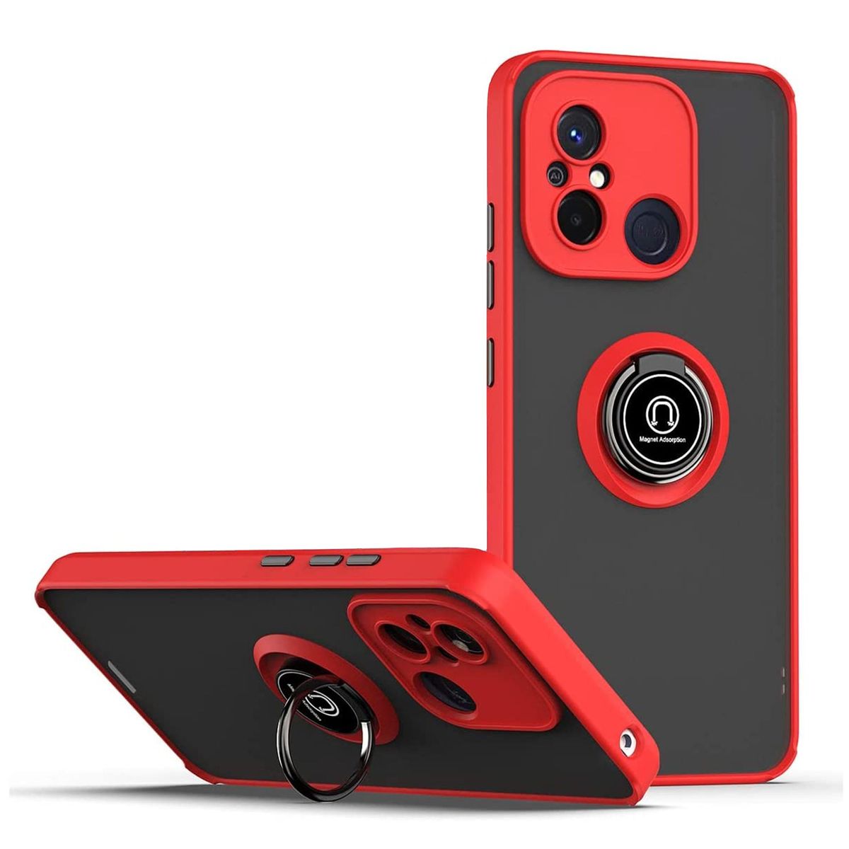 GENERICO - Funda Estuche Anti Golpes Mate Compatible Xiaomi Redmi 12C Rojo