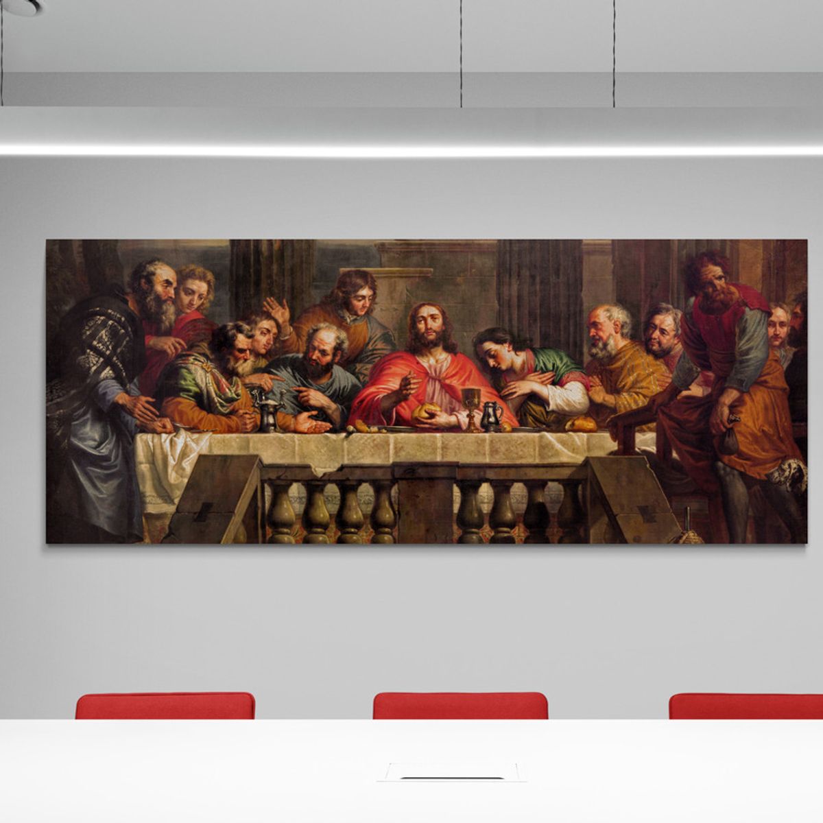 TAYRONA STORE - Cuadro Lienzo Religion Jesus Cristo Ultima Cena 036 150x60cm