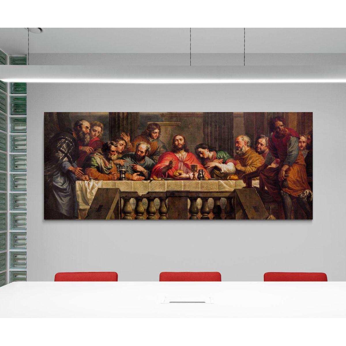 TAYRONA STORE - Cuadro Lienzo Religion Jesus Cristo Ultima Cena 036 150x60cm