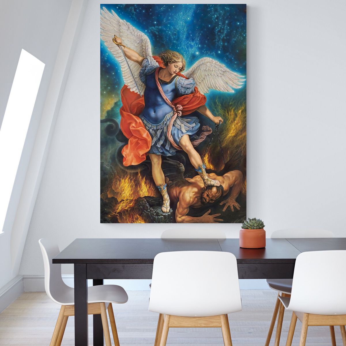 TAYRONA STORE - Cuadro En Lienzo Religioso Arcangel San Miguel 26 50x70cm