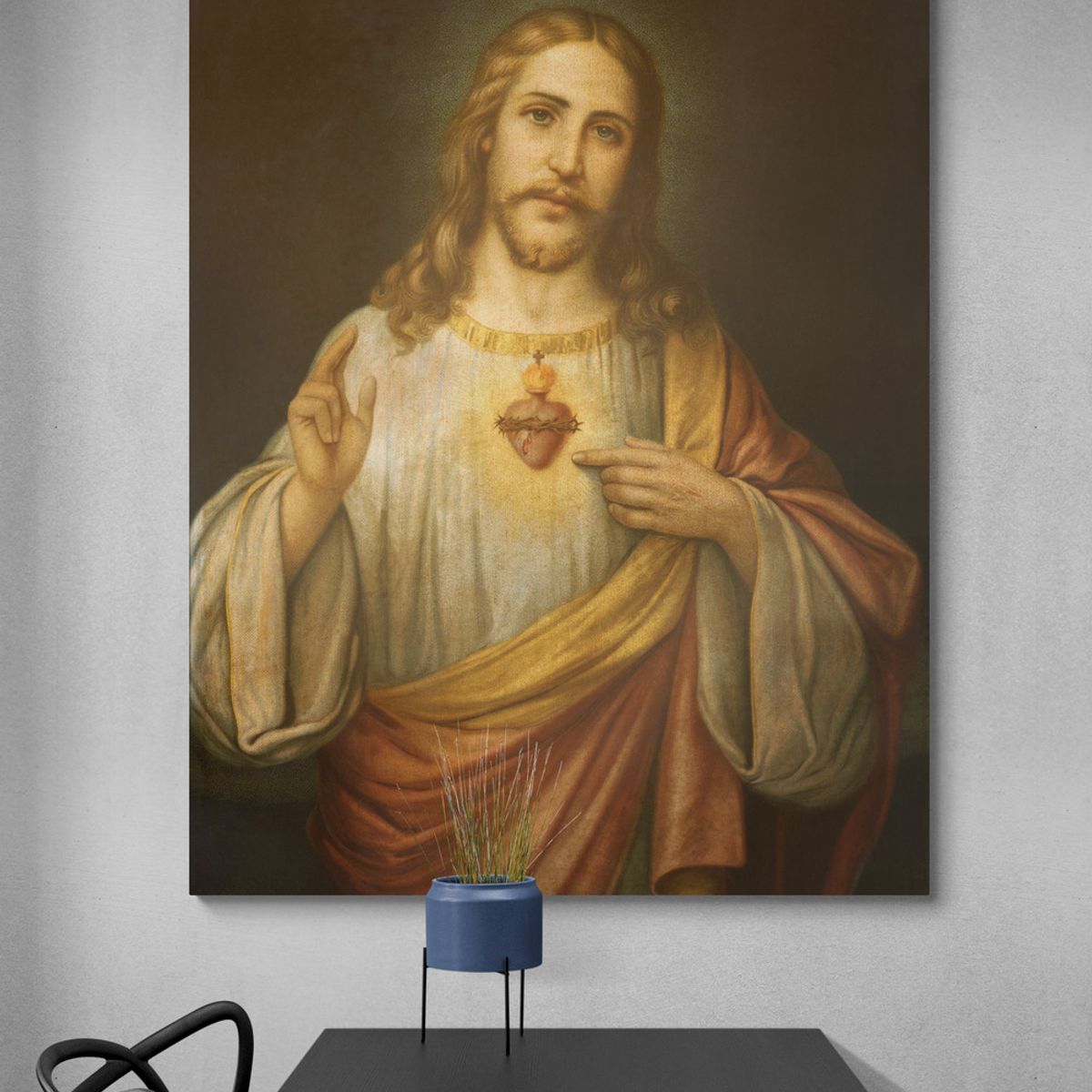 TAYRONA STORE - Cuadro Lienzo Religion Jesus Cristo Sagrado Corazon 111 100x125cm