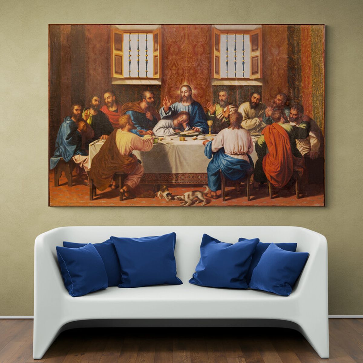 TAYRONA STORE - Cuadro En Lienzo Religioso Ultima Cena 157 100x70cm.