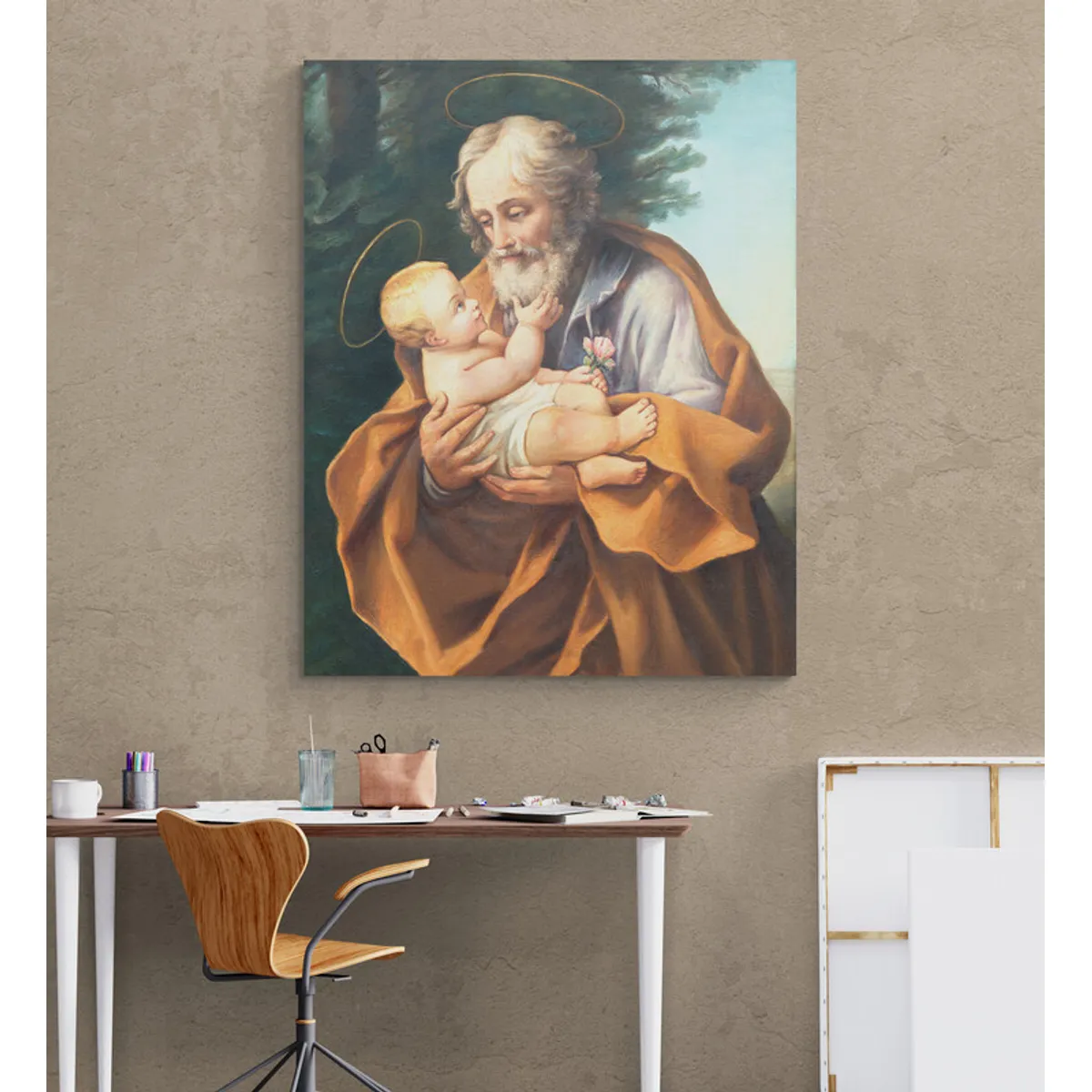 TAYRONA STORE - Cuadro En Lienzo Religioso San Jose 007 60x75cm