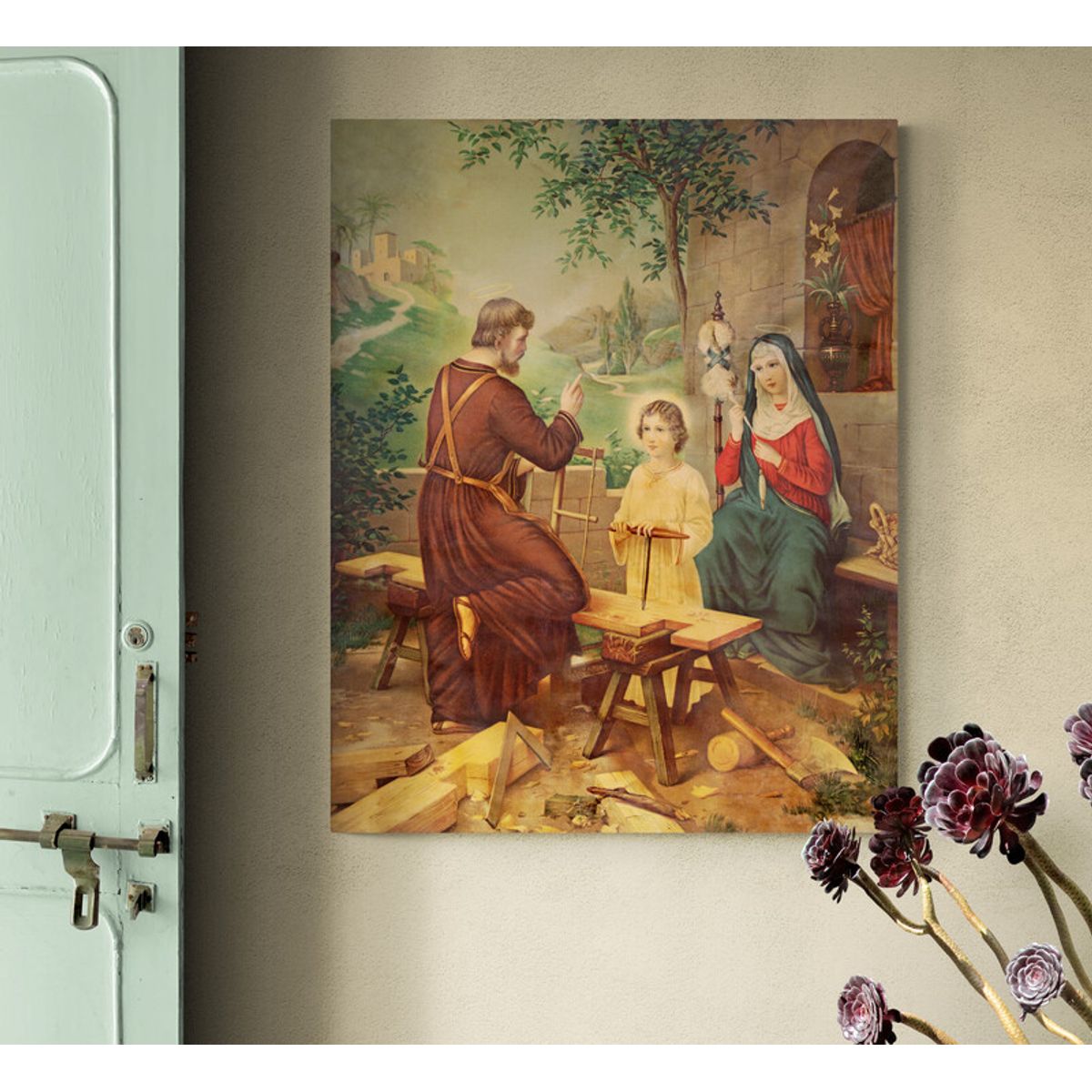 TAYRONA STORE - Cuadro En Lienzo Religioso Sagrada Familia 008 40x50cm