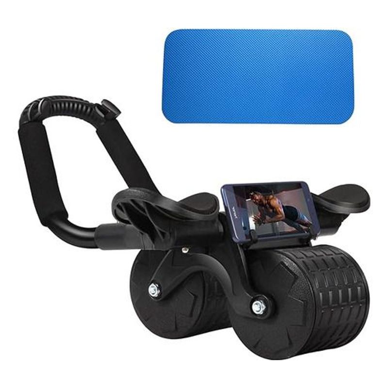 GENERICO - Rueda Abdominal Abs Rebote Automático Soporte Codos Negra