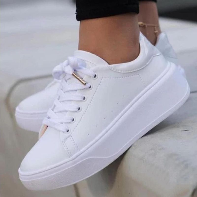 EVEGONZ - Tenis Blanco Mujer Zapato Casual Informal Calzado Confortable