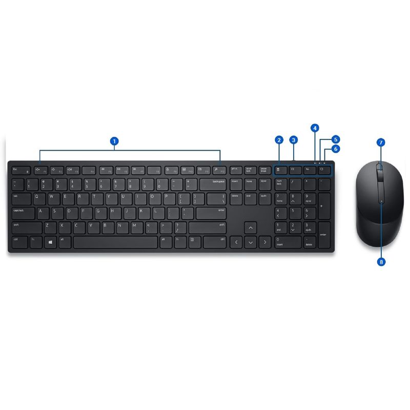 DELL - Combo Teclado Mouse Dell Km5221w Inalambrico Nuevo Original