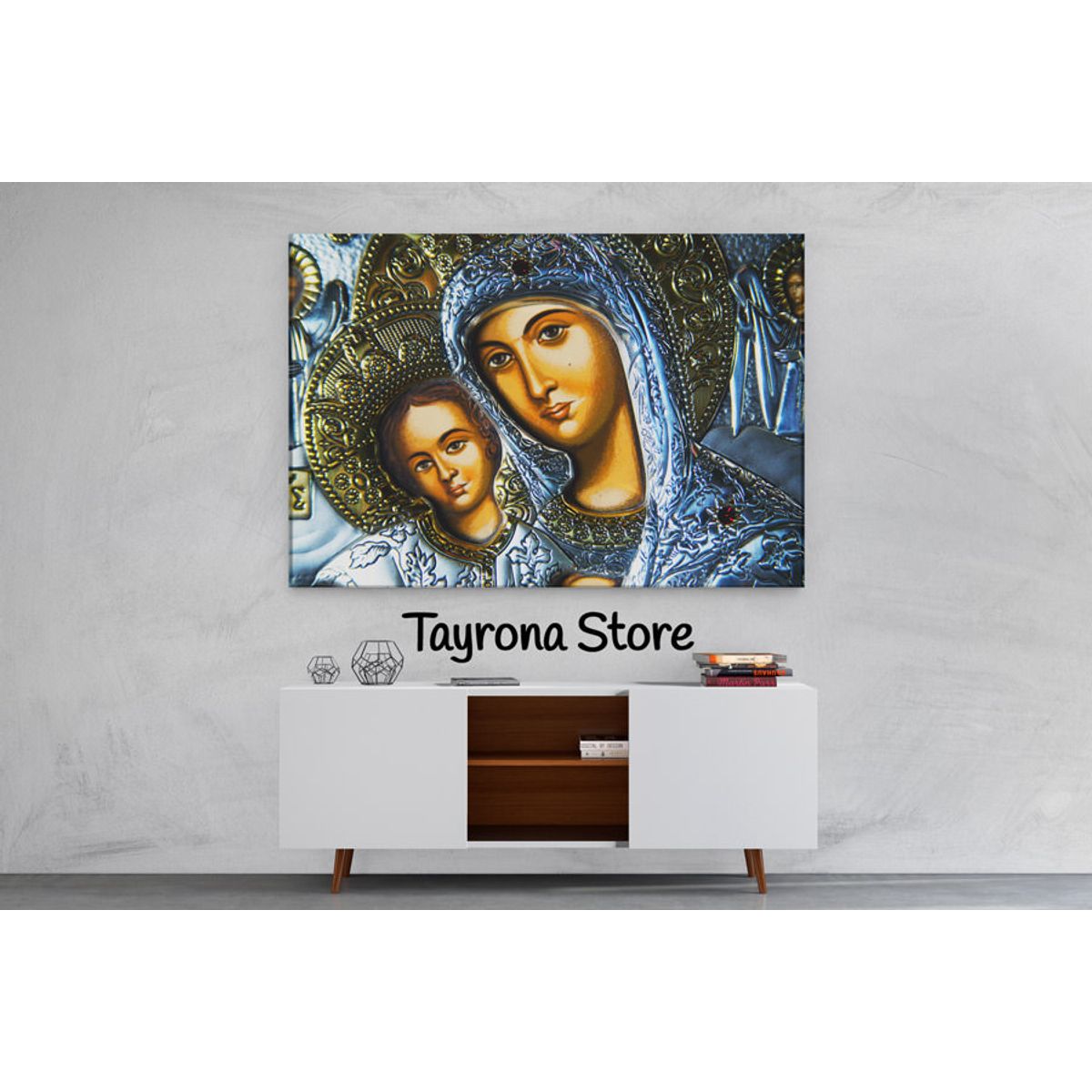TAYRONA STORE - Cuadro En Lienzo Religioso Virgen Maria 08 150x100cm