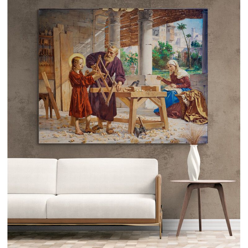 TAYRONA STORE - Cuadro En Lienzo Religioso Sagrada Familia 014 100x80cm
