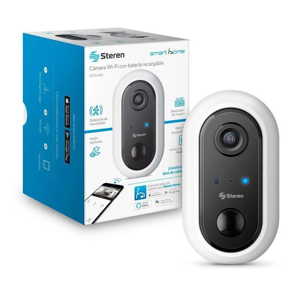 STEREN - Camara WiFi Fija Recargable STEREN CCTV-240