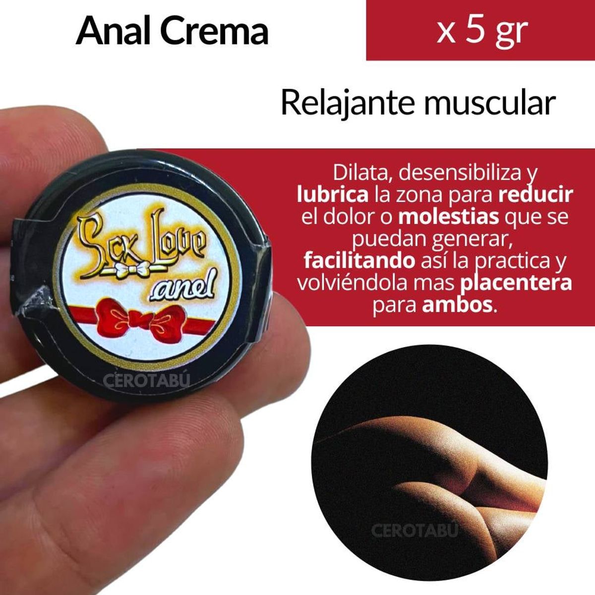 GENERICO - Lubricante Dilatador Anal En Crema Sex Love x 5gr