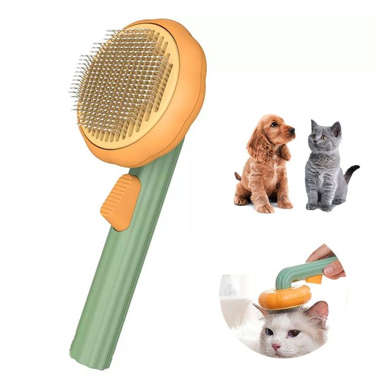 GENERICO - Cepillo Removedor Pelo Para Mascotas Autolimpiable Calabaza