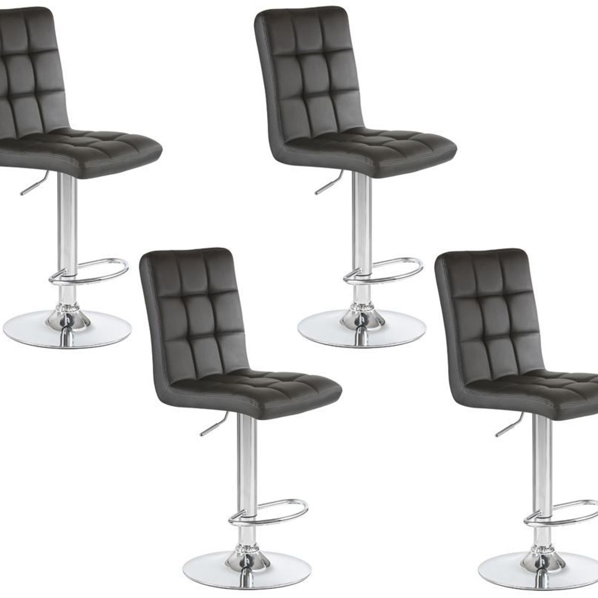 MOBLIHOUSE - Set X4 Silla Bar Espaldar Grande Negra Moblihouse