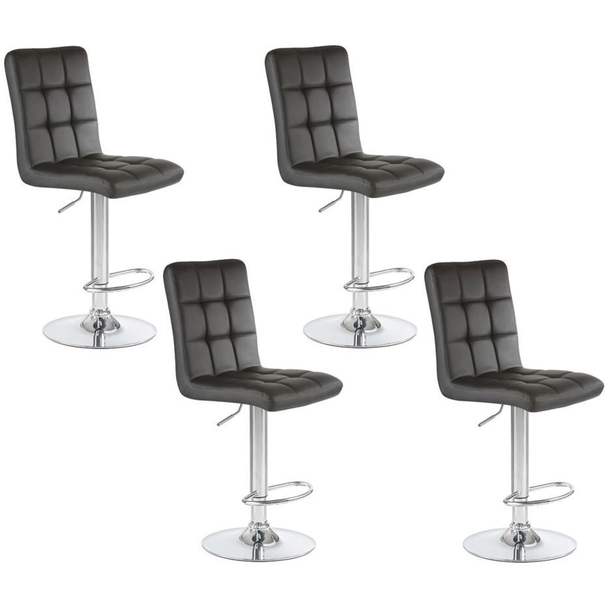 MOBLIHOUSE - Set X4 Silla Bar Espaldar Grande Negra Moblihouse