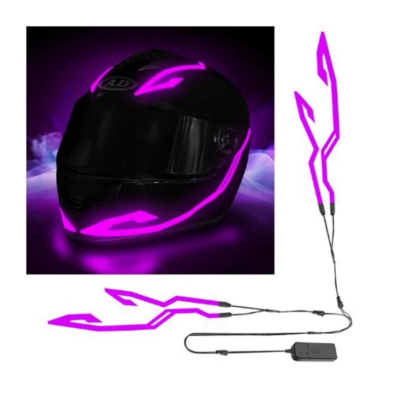 AFM - Tira Luz Led Para Casco Moto Bicicleta Luz Led Casco Morado