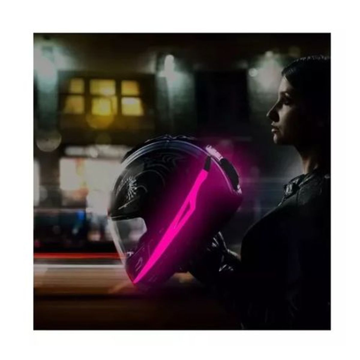 AFM - Tira Luz Led Para Casco Moto Bicicleta Luz Led Casco Morado
