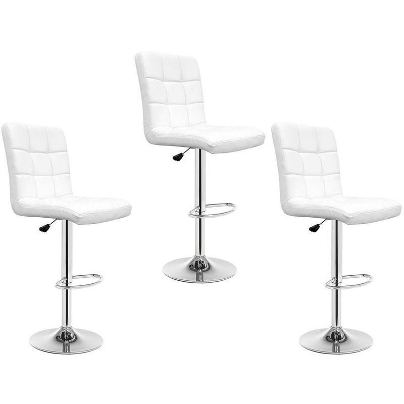 MOBLIHOUSE - Set X3 Silla Bar Espaldar Grande Blanca Moblihouse