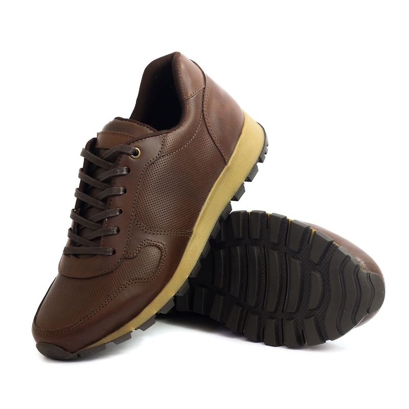 VIAR - Tenis en Cuero Para Hombre VIAR Kike Café