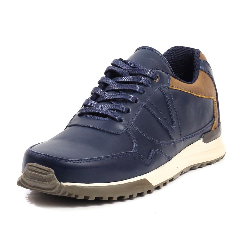 GENERICO - Tenis en Cuero Para Hombre VIAR Freddy Azul x Café