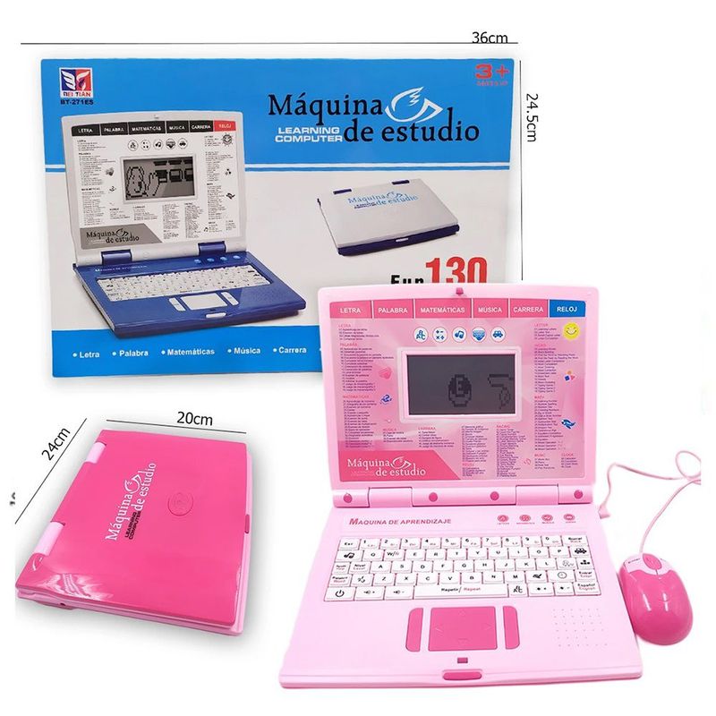 GENERICO - Computador Didáctico Para Niñas rosado Juguete 130 Funciones