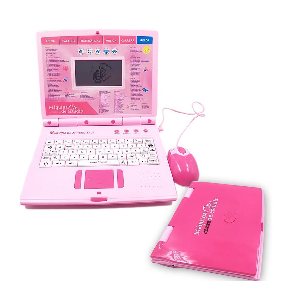 GENERICO - Computador Didáctico Para Niñas rosado Juguete 130 Funciones