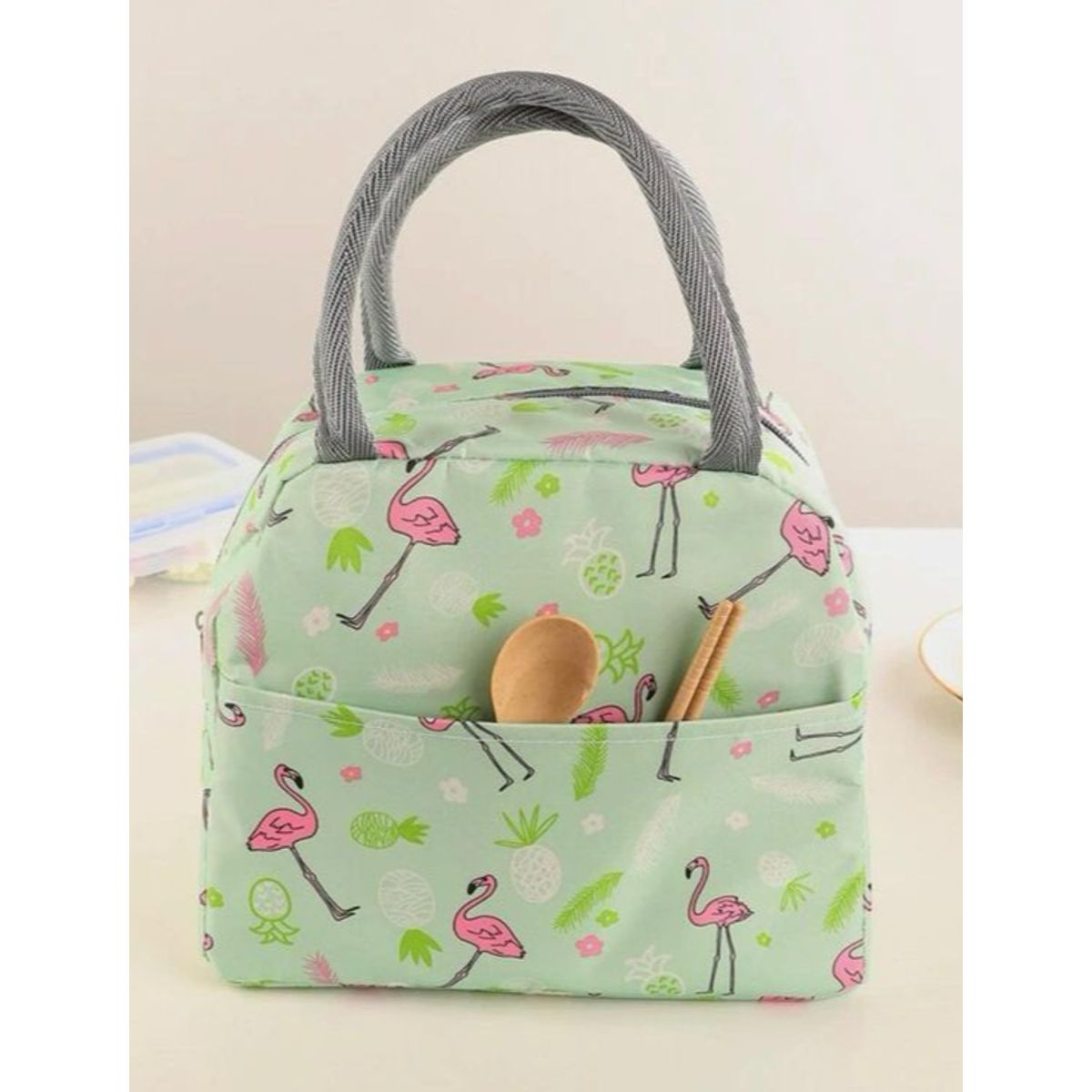 IKSA - Lonchera Térmica Portátil Con Bolsillo y Diseño de Animales