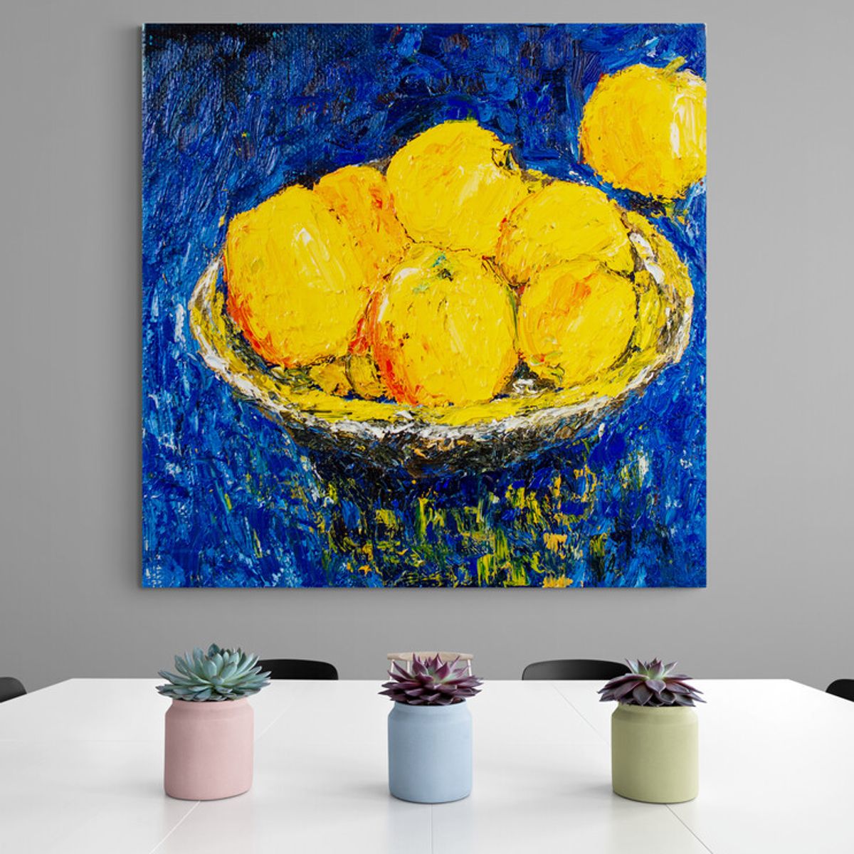 TAYRONA STORE - Cuadro En Lienzo Para Comedor Bodegon Frutas 114 100x100cm