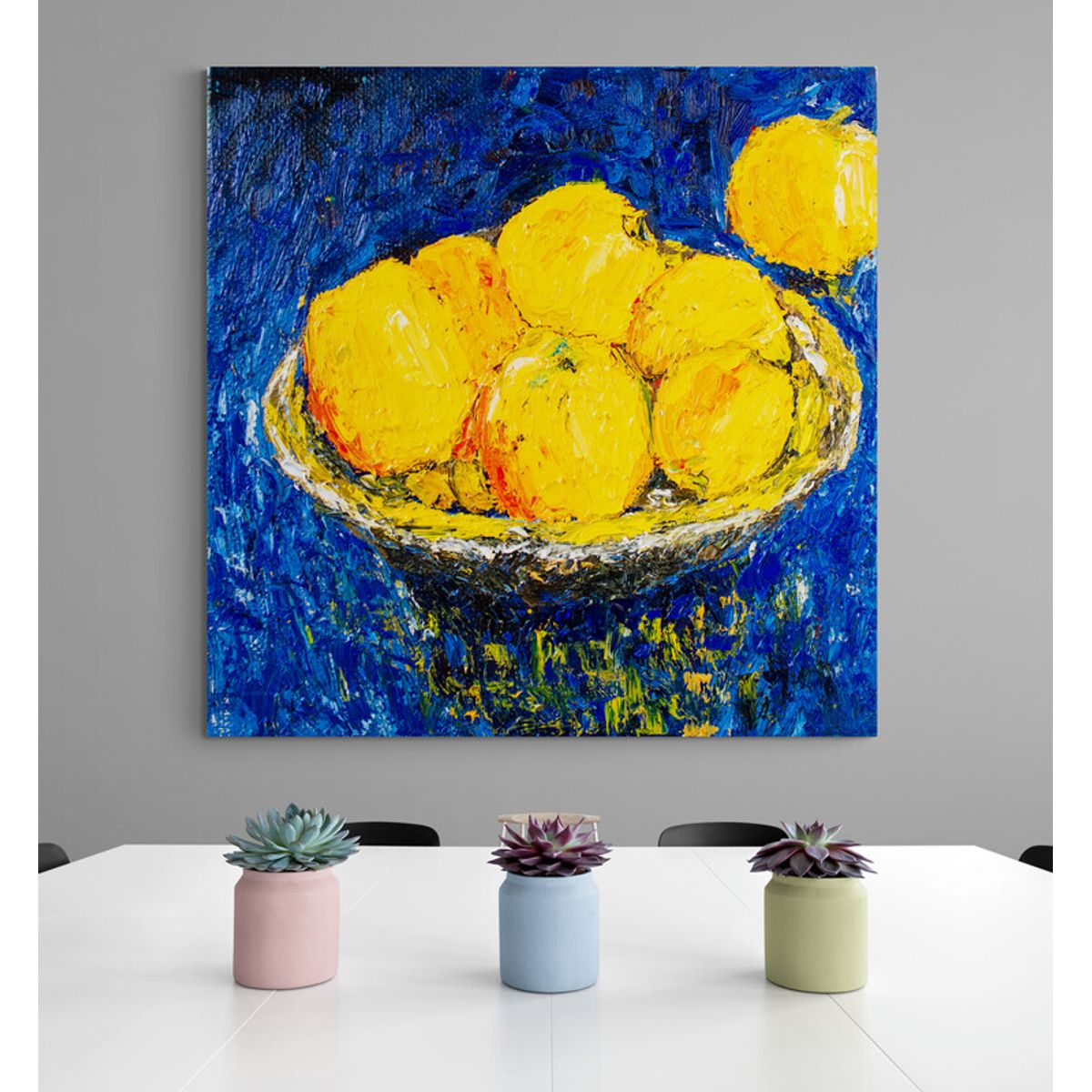 TAYRONA STORE - Cuadro En Lienzo Para Comedor Bodegon Frutas 114 100x100cm