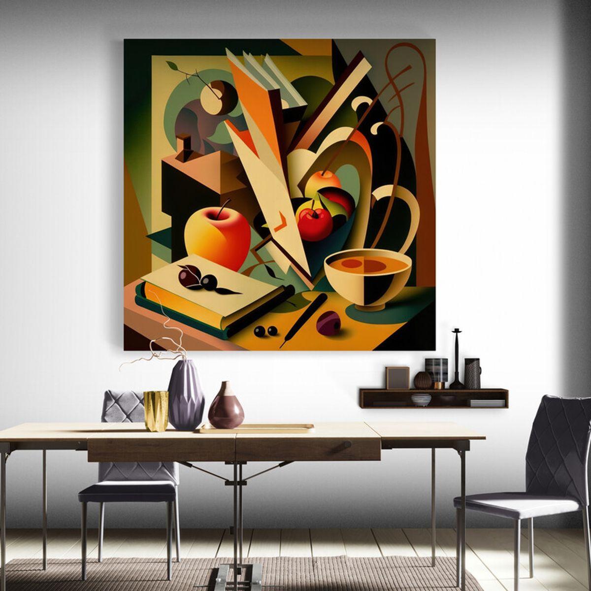 TAYRONA STORE - Cuadro En Lienzo Para Comedor Bodegon Frutas 308 60x60cm