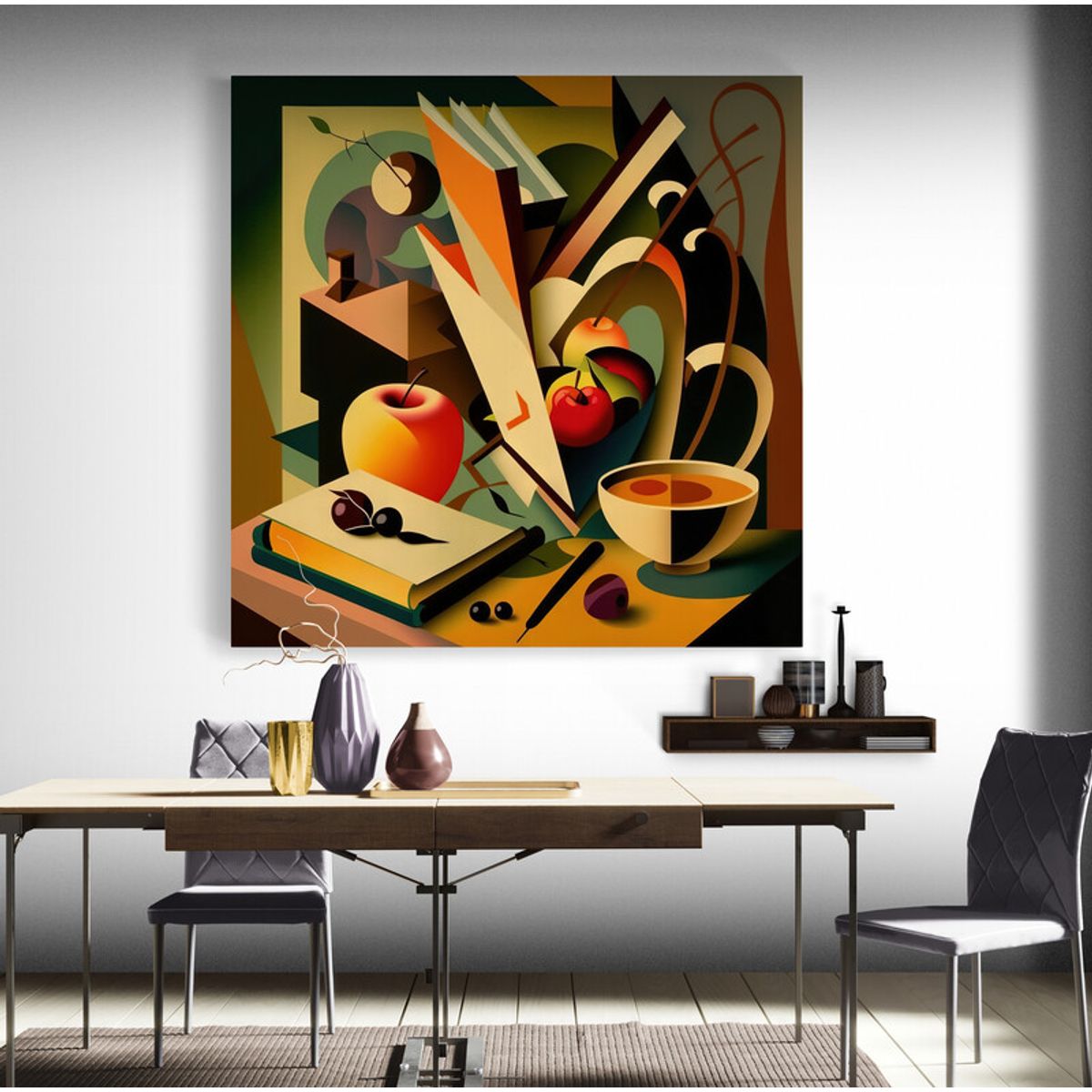 TAYRONA STORE - Cuadro En Lienzo Para Comedor Bodegon Frutas 308 60x60cm