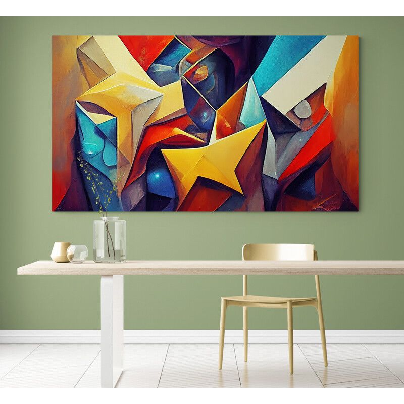 TAYRONA STORE - Cuadro En Lienzo Para Comedor Abstracto Colores 289 150x85cm