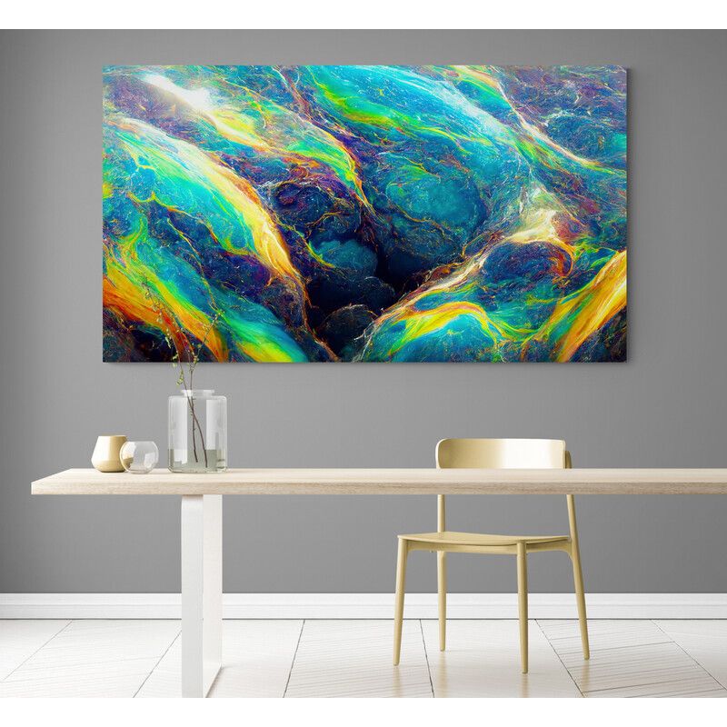 TAYRONA STORE - Cuadro En Lienzo Para Comedor Abstracto Colores 297 100x55cm