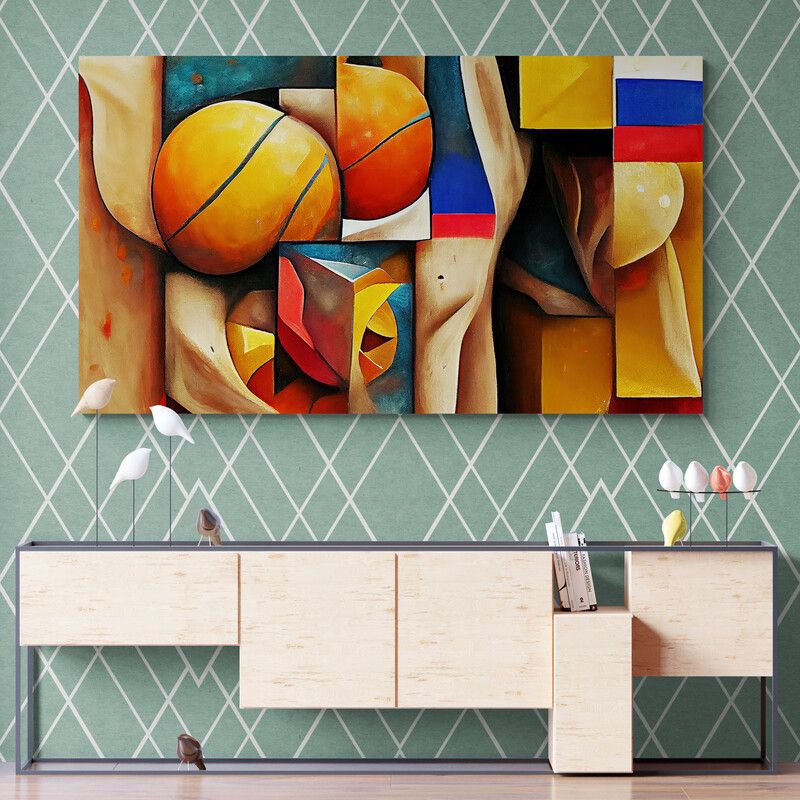 TAYRONA STORE - Cuadro En Lienzo Para Comedor Abstracto Colores 317 125x70cm