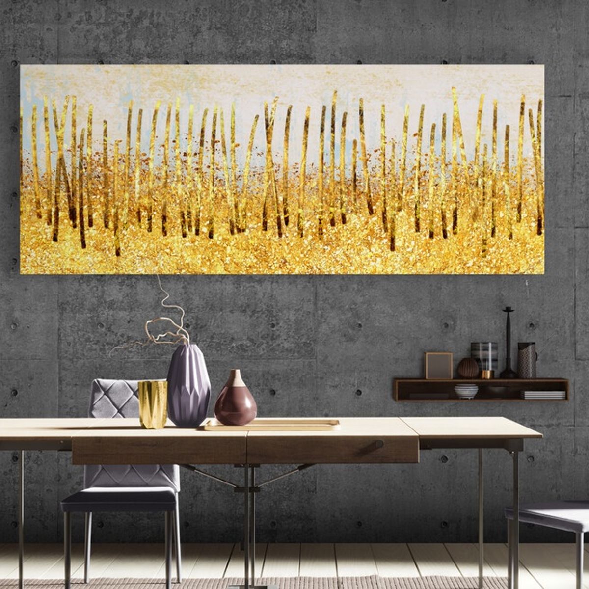 TAYRONA STORE - Cuadro En Lienzo Para Comedor Diseño Minimalista 503 100x40cm