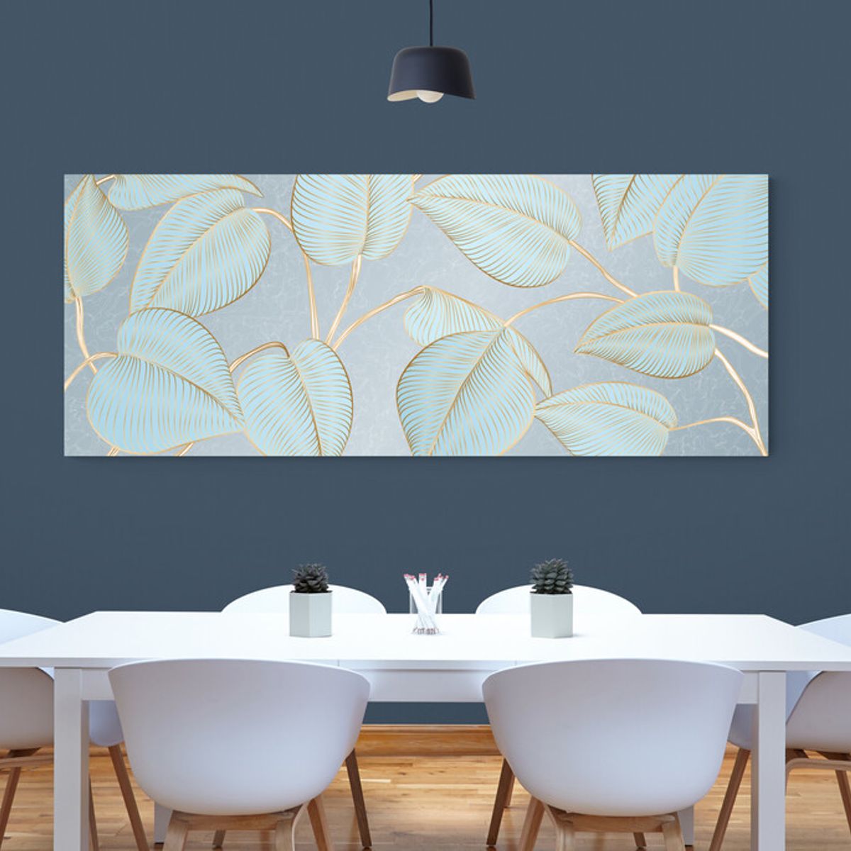 TAYRONA STORE - Cuadro En Lienzo Para Comedor Hojas 157 100x40cm
