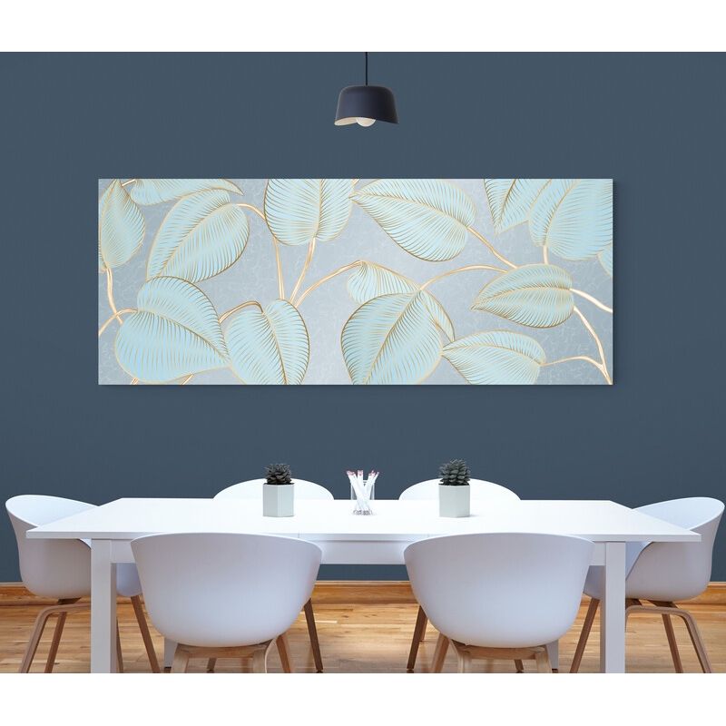 TAYRONA STORE - Cuadro En Lienzo Para Comedor Hojas 157 100x40cm